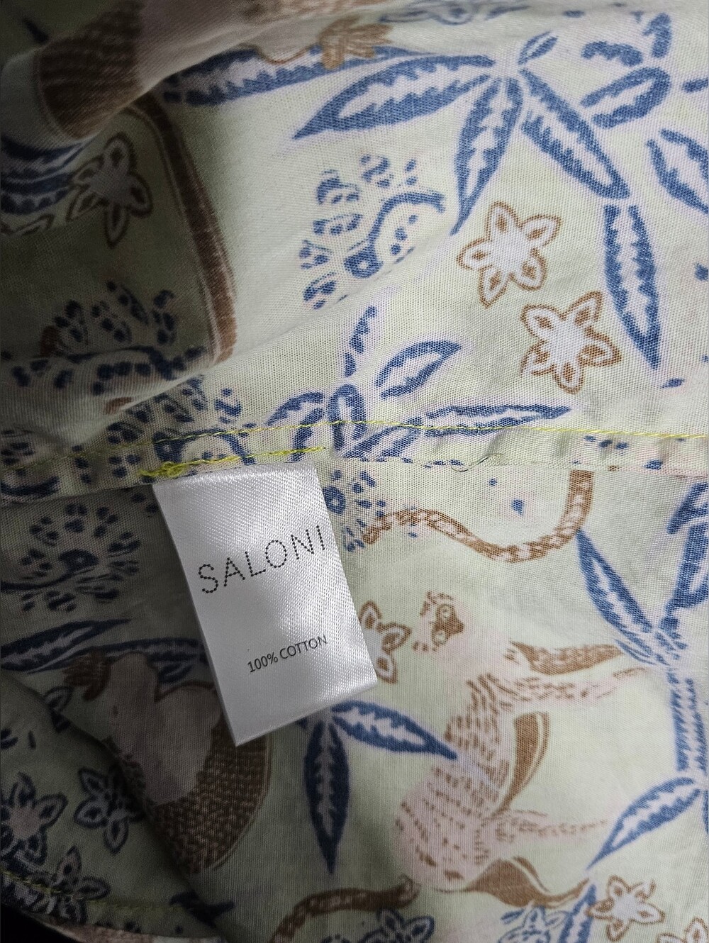 Saloni Ashley Mini Dress Citrus Monkey Print Poplin Size US 6 - Picture 9 of 9